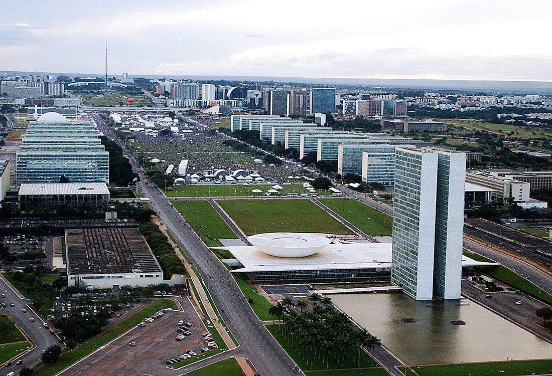 Vista aérea da Esplanada dos Ministérios, em Brasília